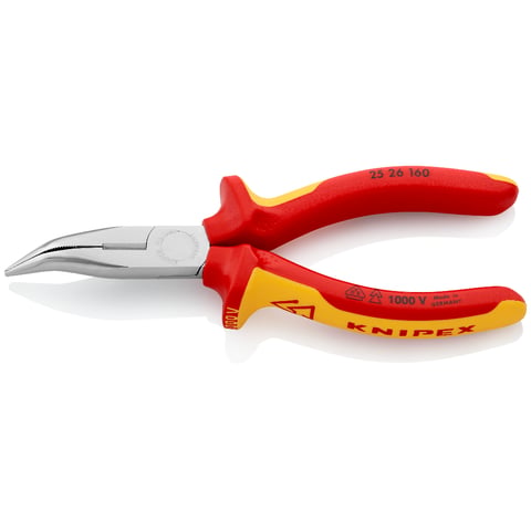 Knipex Flachrundzange mit Schneide (Radiozange) 25 26 160 VDE-geprüft 160mm