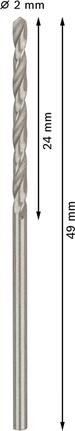 Bosch PRO Metal HSS-G 2 mm twist drill bit.