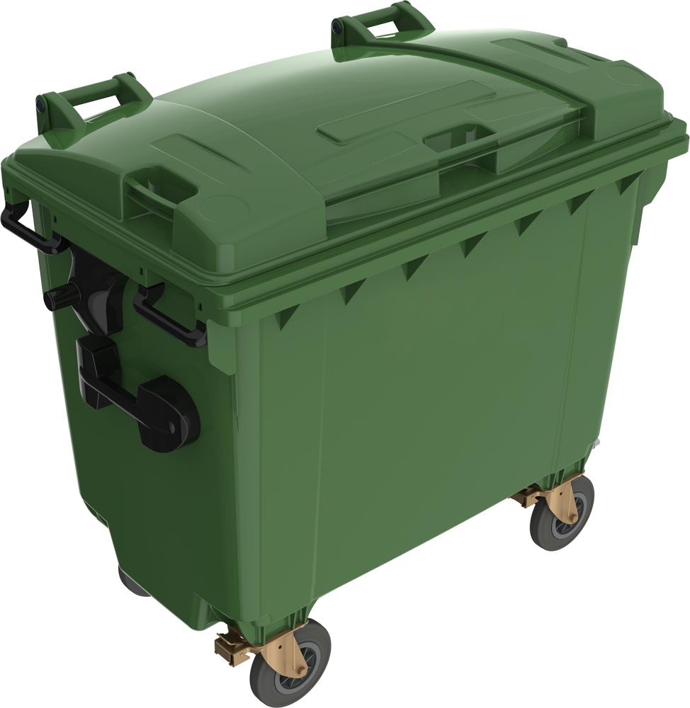 Müllcontainer, Kunststoff, Flachdeckel