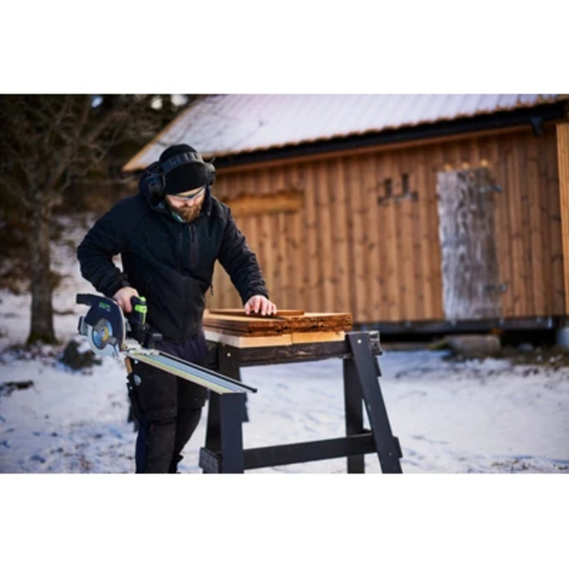 Festool Akku-Handkreissäge HKC 55 KEB-Basic Detailansicht Anrissmarkierung
