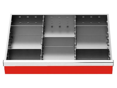b+h Bedrunka+Hirth Schubladeneinteilung R 24-16 Metalleinteilung Front 150 mm