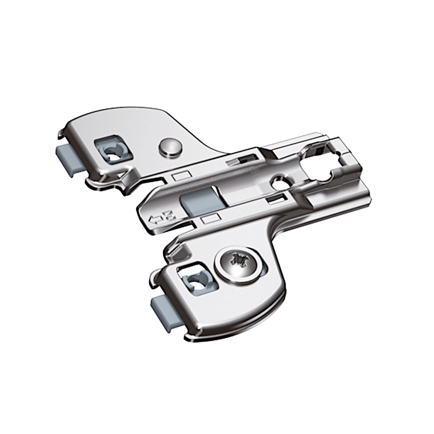 HETTICH Face-Frame-Montageplatte mit Direkt-Höhenverstellung, vernickelt, Lochreihe 9.5 x 40 mm, zum Anschrauben, Distanz 0.0 mm