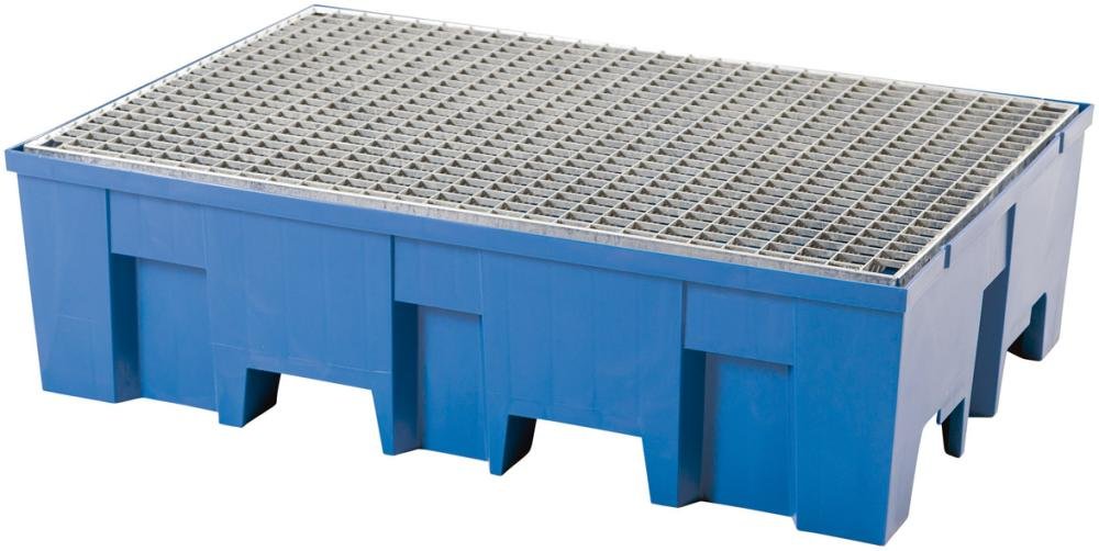 asecos Auffangwanne 33054 Polyethylen 220l unterfahrbar mit Stahl-Gitterrost