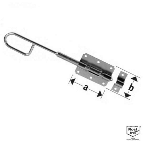 Pollmann Bolzenstangenriegel 400mm Edelstahl mit Schlaufe Ø14mm