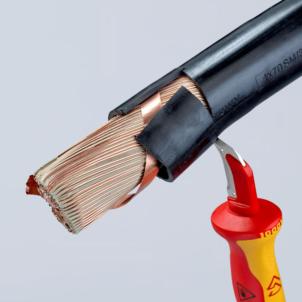 Knipex 98 55 SB Abmantelungsmesser Hakenklinge isoliert 1000V 180 mm