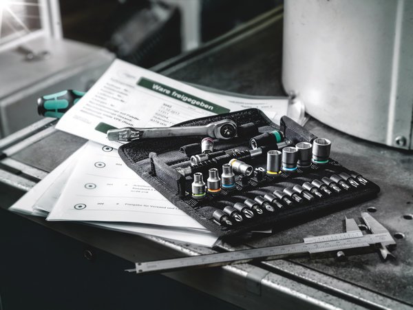 Wera Zyklop Metal Push Knarrensatz 8100 SA 7 Durchsteckvierkant 1/4 Zoll