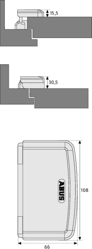 Abus Bandseitensicherung TAS112 EK Metall DIN Links-Rechts braun