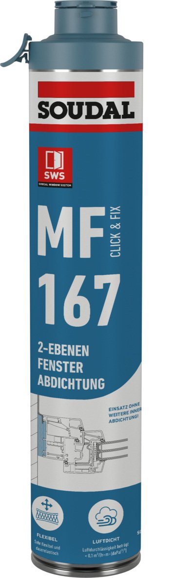 Soudal Füll- und Dämmstoff MF 167 Click & Fix Hellgrau 750ml (12 Stück)