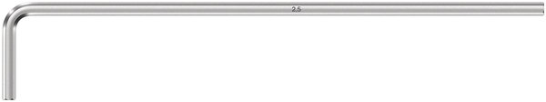 950 L-key, metric, chrome-plated, 2.5 x 112 mm, Weißes Brett, Handlauf