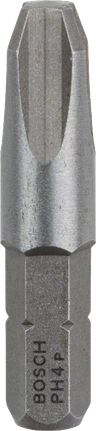 Bosch PH4 Extra Harter Schraubendreherbit 32mm., Kreuzschlitzbit, PH4, Sechskantschaft, Metall, Grau
