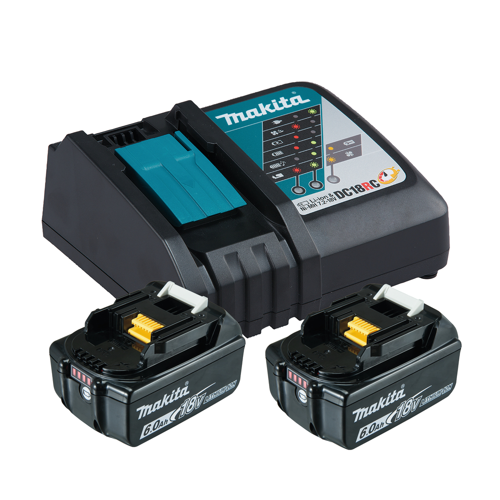 Makita Power Source-Kit 18V 2x 6,0Ah + DC18RC Ladegerät