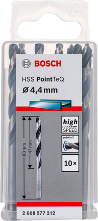 Bosch HSS-Spiralbohrer-Set PointTeQ 4,4 mm., Metallbohrer, HSS, 4,4 mm, Spiralbohrer, Bosch