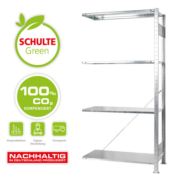 Schulte Anbauregal MULTIplus 150 Green 2000x1000x500mm verzinkt 4 Fachböden
