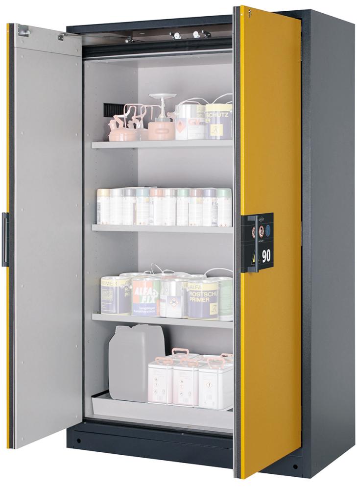 asecos Gefahrstoffschr. Q-Clas90B1200mm,3FB,LB+BAW