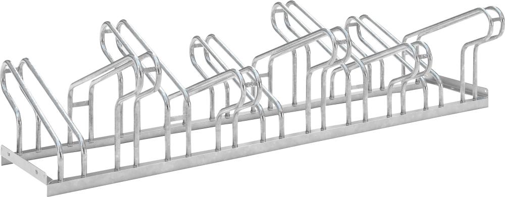 WSM Fahrrad-Bügelparker zweiseitig, verzinkt L 1750 mm, 10 Plätze