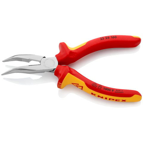 Knipex Flachrundzange mit Schneide (Radiozange) 25 26 160 VDE-geprüft 160mm