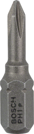 Bosch PH1 Extra Hard screwdriver bit 25mm., Schrauberbit, PH1-Kreuzschlitz, Sechskantschaft, Metall, Grau