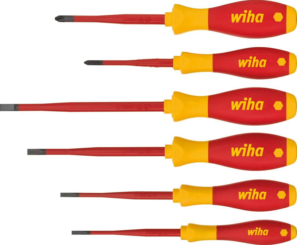 Wiha Schraubendr. Set SoftFinish® electric slimFix Schlitz, Phillips 6-tlg.
