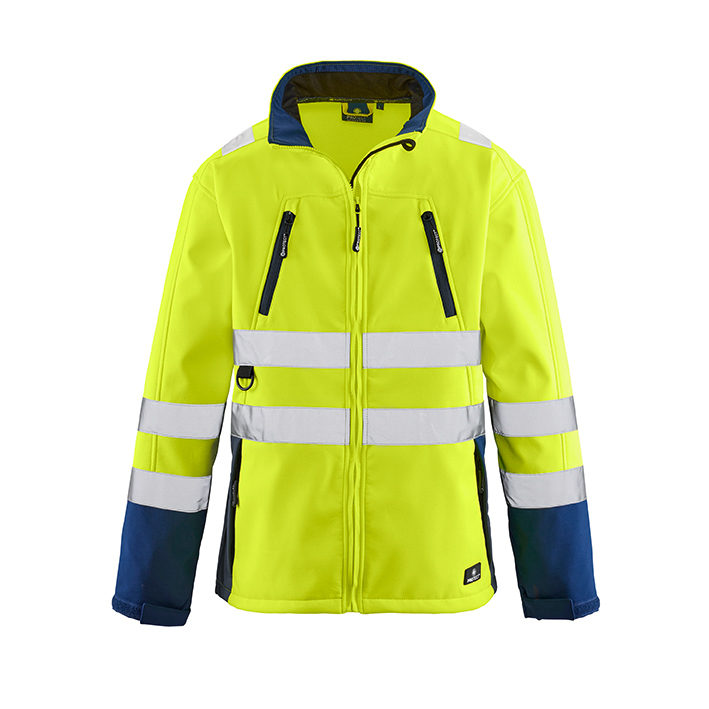 4PROTECT® Warnschutz-Softshelljacke PITTSBURGH M, leuchtgelb/navy