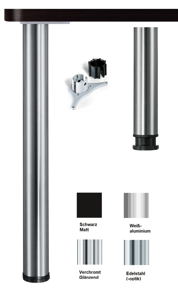 Produktbild Format Tischbeinset Set a 4 Stück RAL9006 grau alum.Ø 60mm L=710-740mm