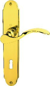 HOPPE® Drückergarnitur mit Langschild Caracas M112SLN/2021, Messing