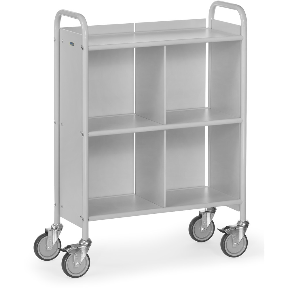 Fetra Bürowagen 4873 150 kg 3 Böden mit Rückwand und Trennwänden
