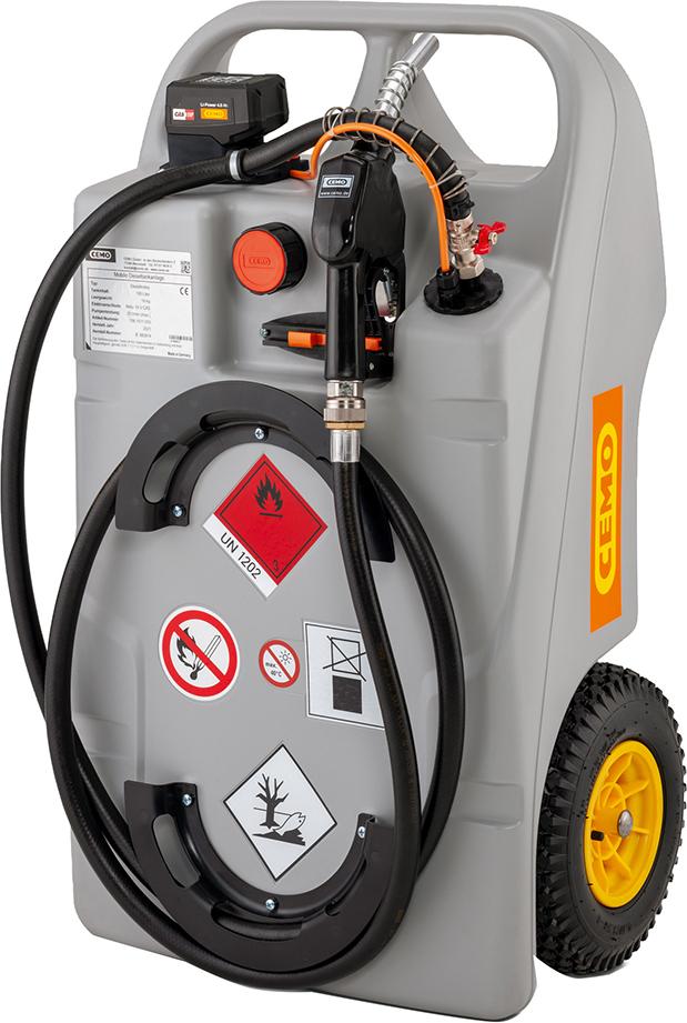 CEMO Dieseltrolley 60 Liter mit Akku und Ladegerät CENTRI SP 30, 18 V