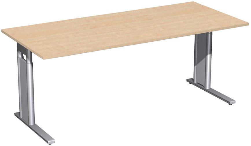Geramöbel Schreibtisch C-Fuß "Pro", HxBxT: 680–820x1800x800 mm