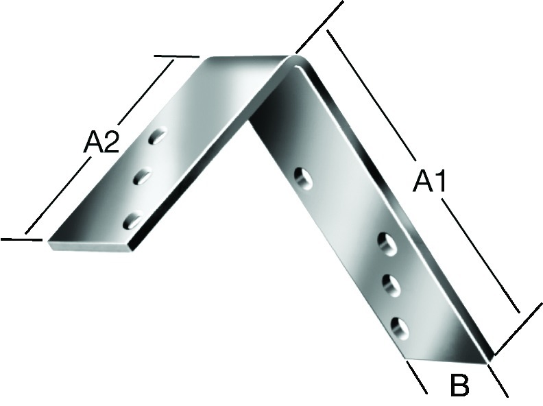 Produktbild (Abbildung ähnlich) Vormann Balkenwinkel extra stark, verzinkt 180/120x40x5,0 mm