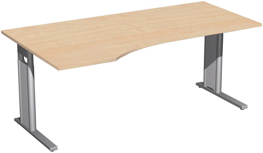 Geramöbel Schreibtisch C-Fuß "Pro", 680–820x1800x800/1000 mm (links)