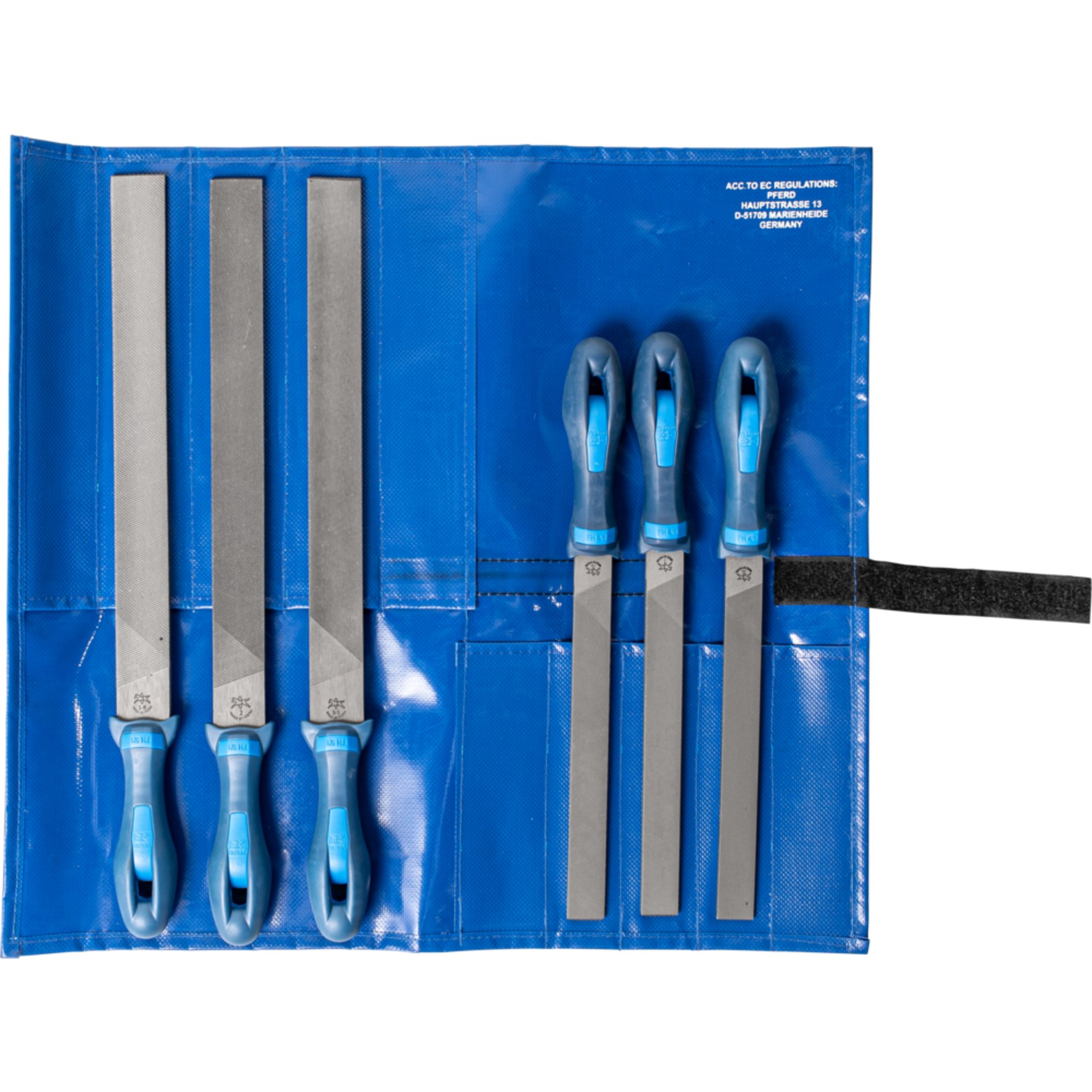 Pferd Werkstattfeilen-Set 6-tlg. in Rolltasche 200/300mm universell von