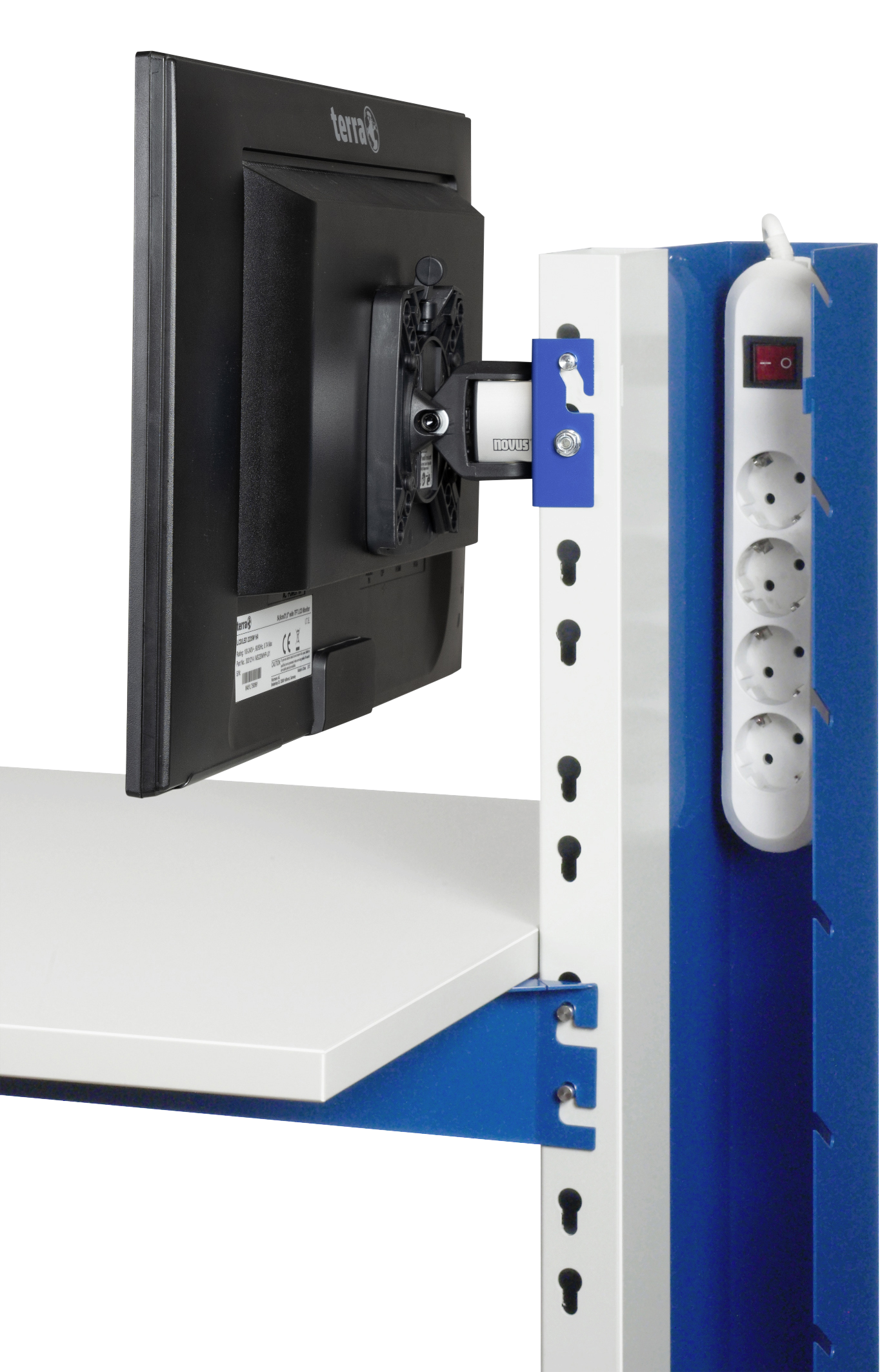 Rau Computerständer Modell 6001 stationär 650x650x1150mm RAL7035/RAL5010