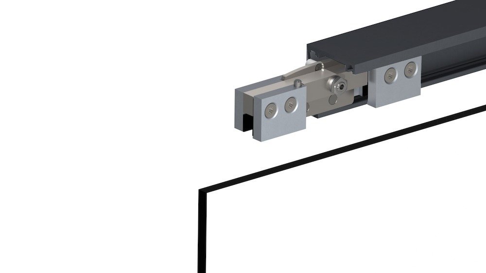 HELM Schiebetürbeschlag GT-L 80,schwarz matt,2500mm,Deckenmontage