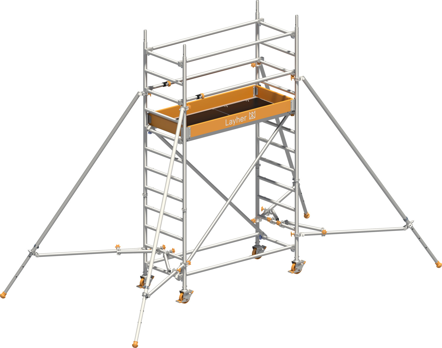 Layher Uni Leicht P2 mit Uni-Telegeländer und Gerüststützen Product picture