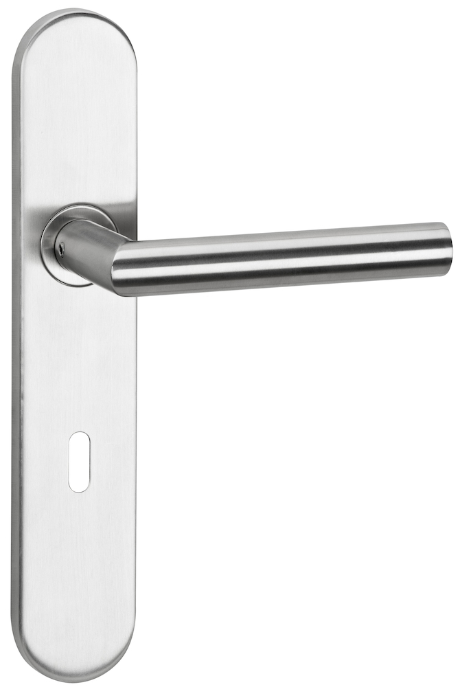 aptec Drückergarnitur mit Langschild BASIC 02 1802.KL4/2002 UI, Edelstahl