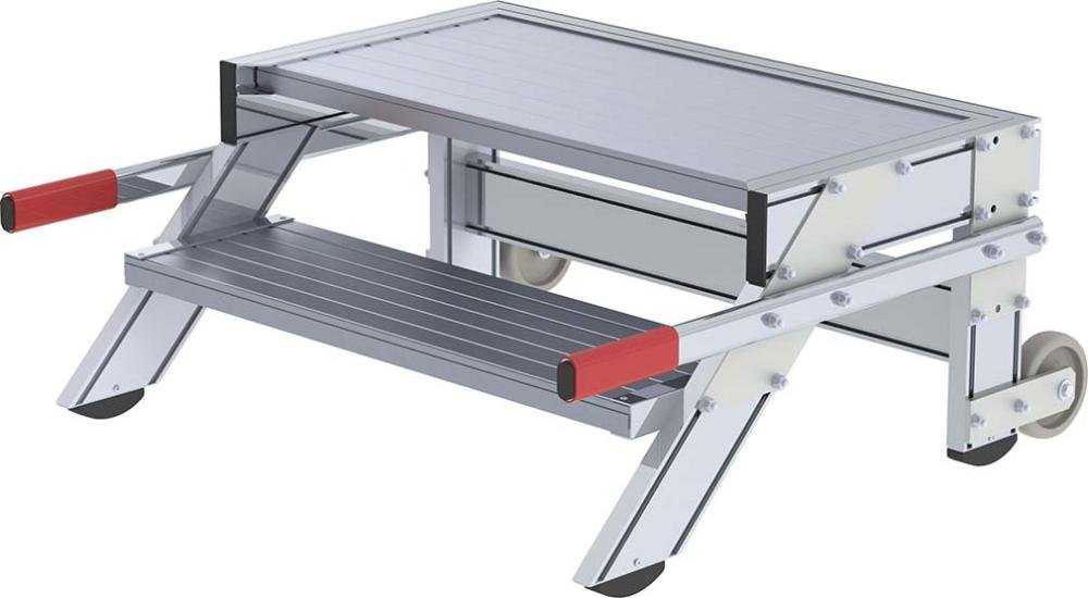 MUNK Alu-Arbeitspodest fahrbar2 Alu-Stufen B 800 mm Podesthöhe 0,39 m Arbeitshöhe bis 2,40 m