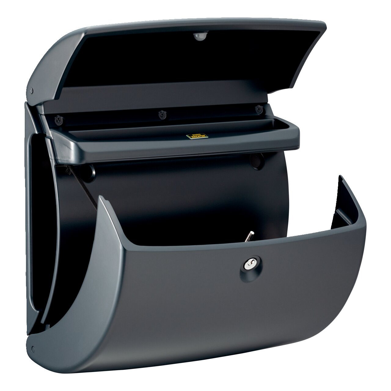 Burg Wächter Briefkasten Pearl 886 GR Kunststoff Granit Matt 380x400x178mm DIN C4 Zeitungsfach