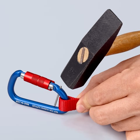 Knipex Materialkarabiner 00 50 03 T BK Aluminium 82 mm Twist-Lock