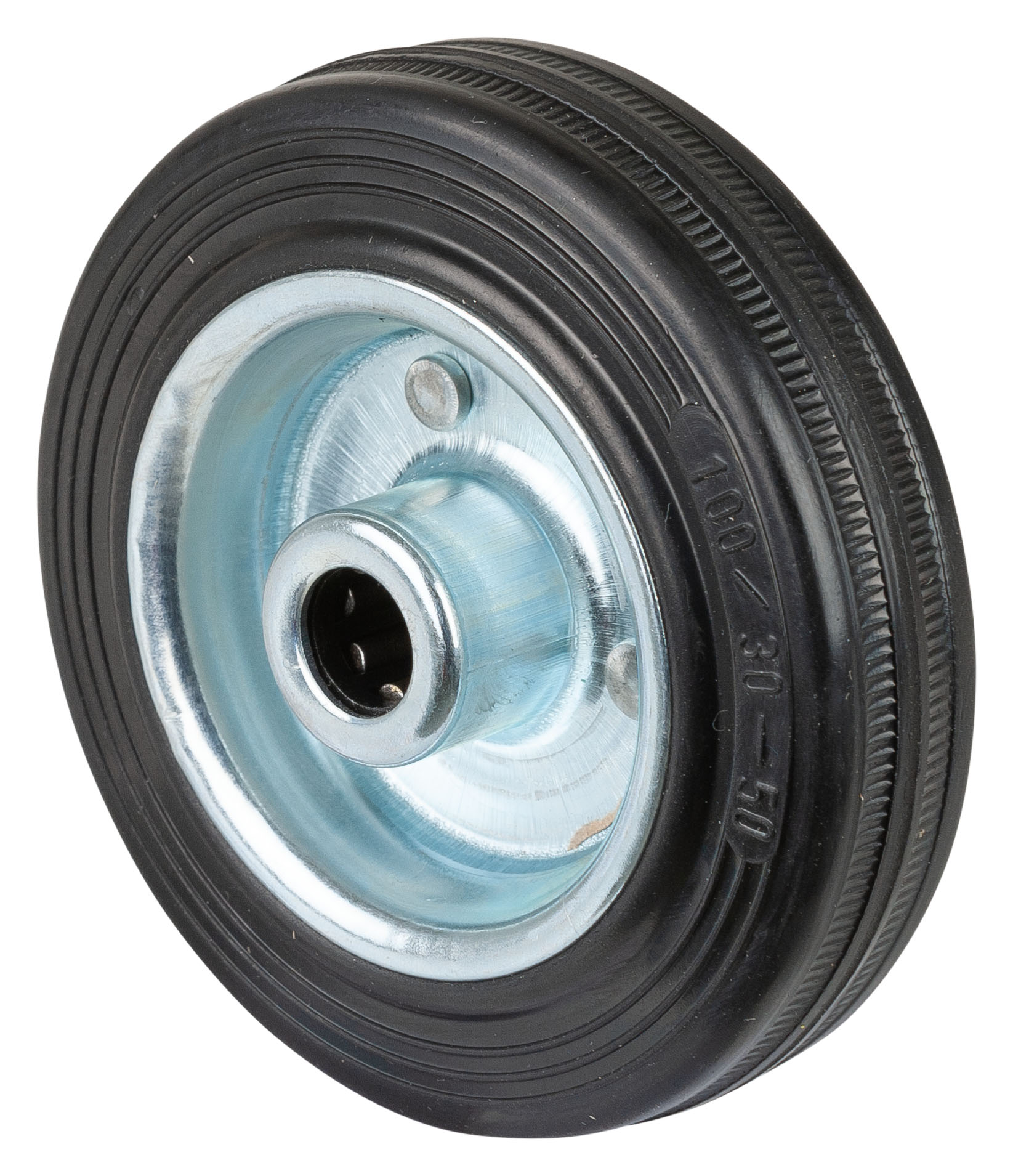 BS Rollen Gummirad B55.100 100mm Stahlfelge verzinkt Gummi schwarz Rollenlager 70kg