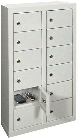 PAVOY Kleinfach-Wandschrank H815xB460xT200 mm 2x6 Fächer RAL7035 Türen glatt