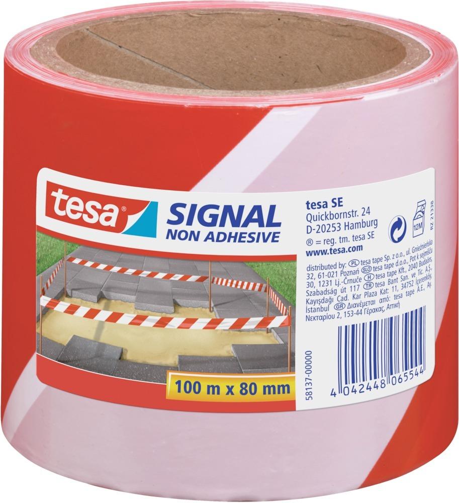 Tesa® Absperrband Nicht Kleb. R/W 100X80 00 Farblos 100m x 80mm