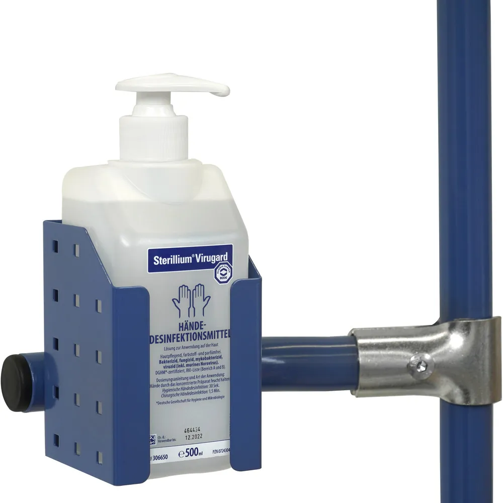 Fetra Flaschenhalterung 1393-B0500 für 500ml Desinfektionsmittelflaschen Stahlblech Blau RAL 5007
