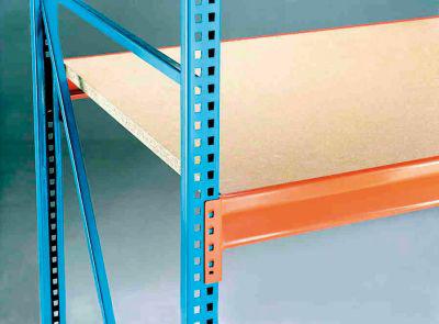 SCHULTE Lagertechnik Weitspann-Grundregal Holm Typ Z, mit Spanplatten