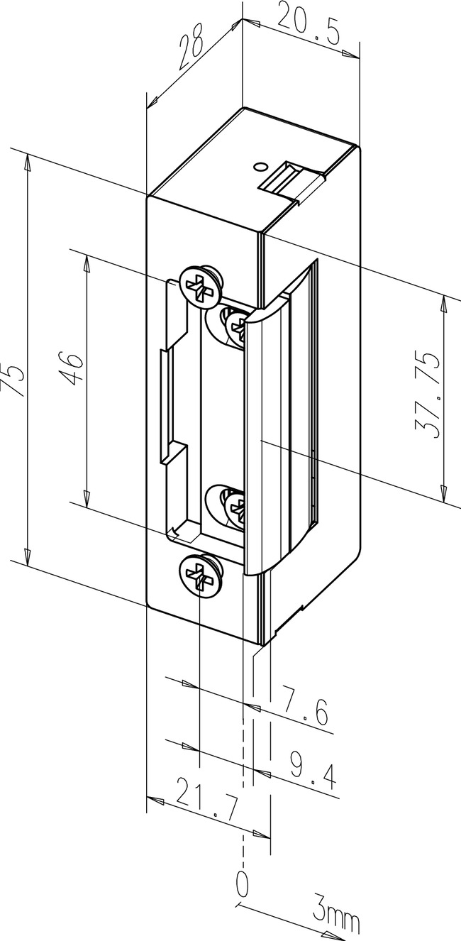 eff-eff Elektro-Türöffner 17EY--------D11 Arbeitsstrom 6-12V mit mechanischer Entriegelung