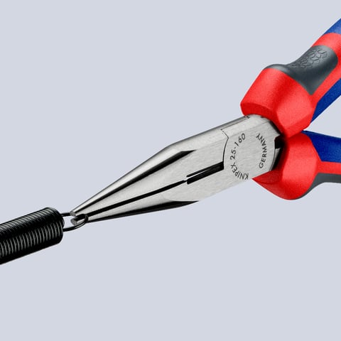 Knipex Flachrundzange mit Schneide (Radiozange) 160 mm Comfort-Griffe schwarz atramentiert