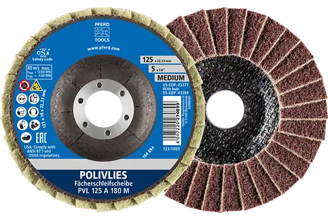Pferd POLIVLIES-Fächerscheibe PVL 115 A 180 M 115mm Korund A mittel