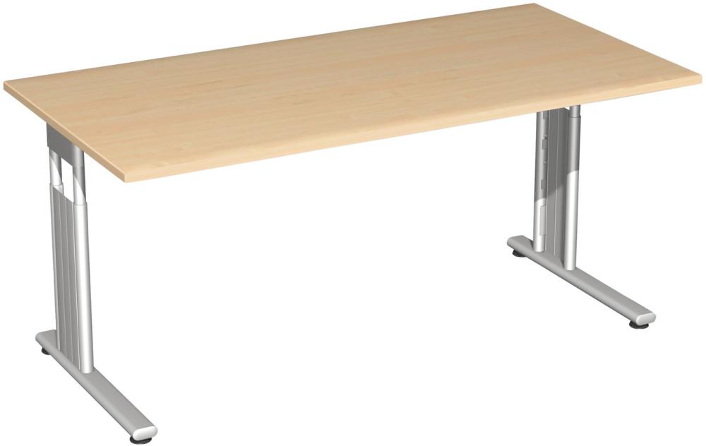 Geramöbel Schreibtisch Flex, C-Fuß, HxBxT: 680–820x1800x800 mm