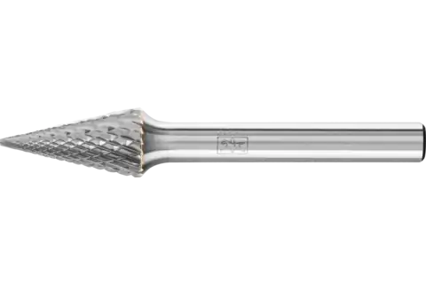 Pferd Hartmetallfrässtift SKM 0618/6 Z4 Spitzkegelform 6x18mm Schaft 6mm