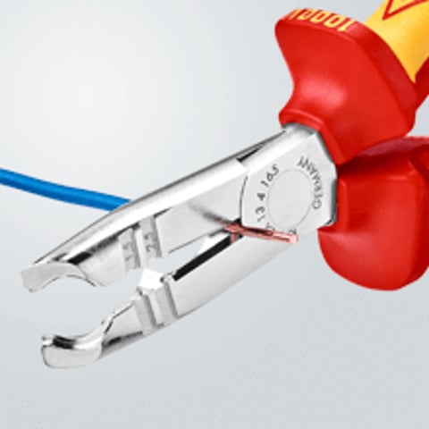 Knipex 13 46 165 VDE Abmantelungszange isoliert Mehrkomponenten-Hüllen verchromt 165 mm