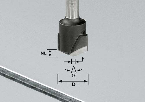V-Nutfräser HW S8 D18-135°/Alu